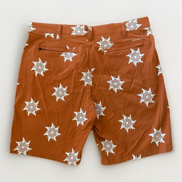 Eddie Bauer Sunburst Chino Shorts Men’s Size 36 Rust Color 10" Inseam Casual - Picture 2 of 7